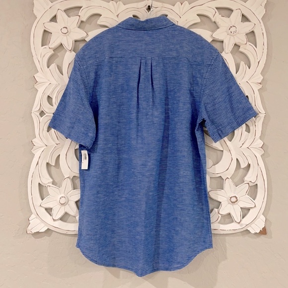 NWT OLD NAVY blue striped shirt- M - Picture 2 of 7